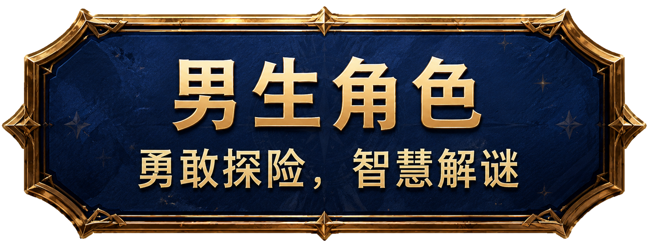 男生角色 勇敢探险，智慧解谜